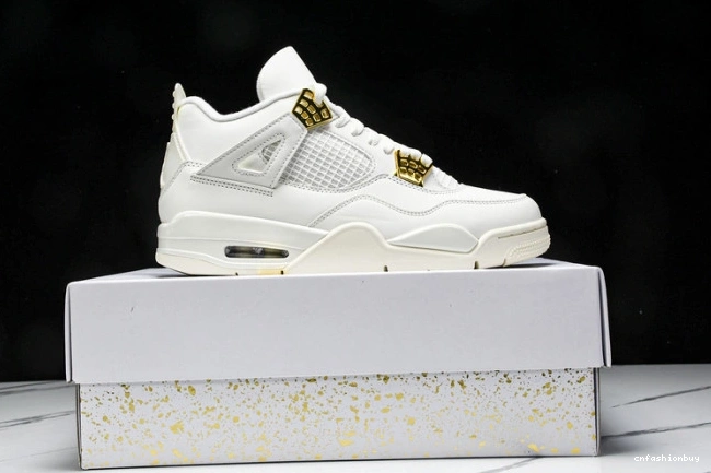 Gold Jordan Metallic AQ9129-170 Retro 4 0918